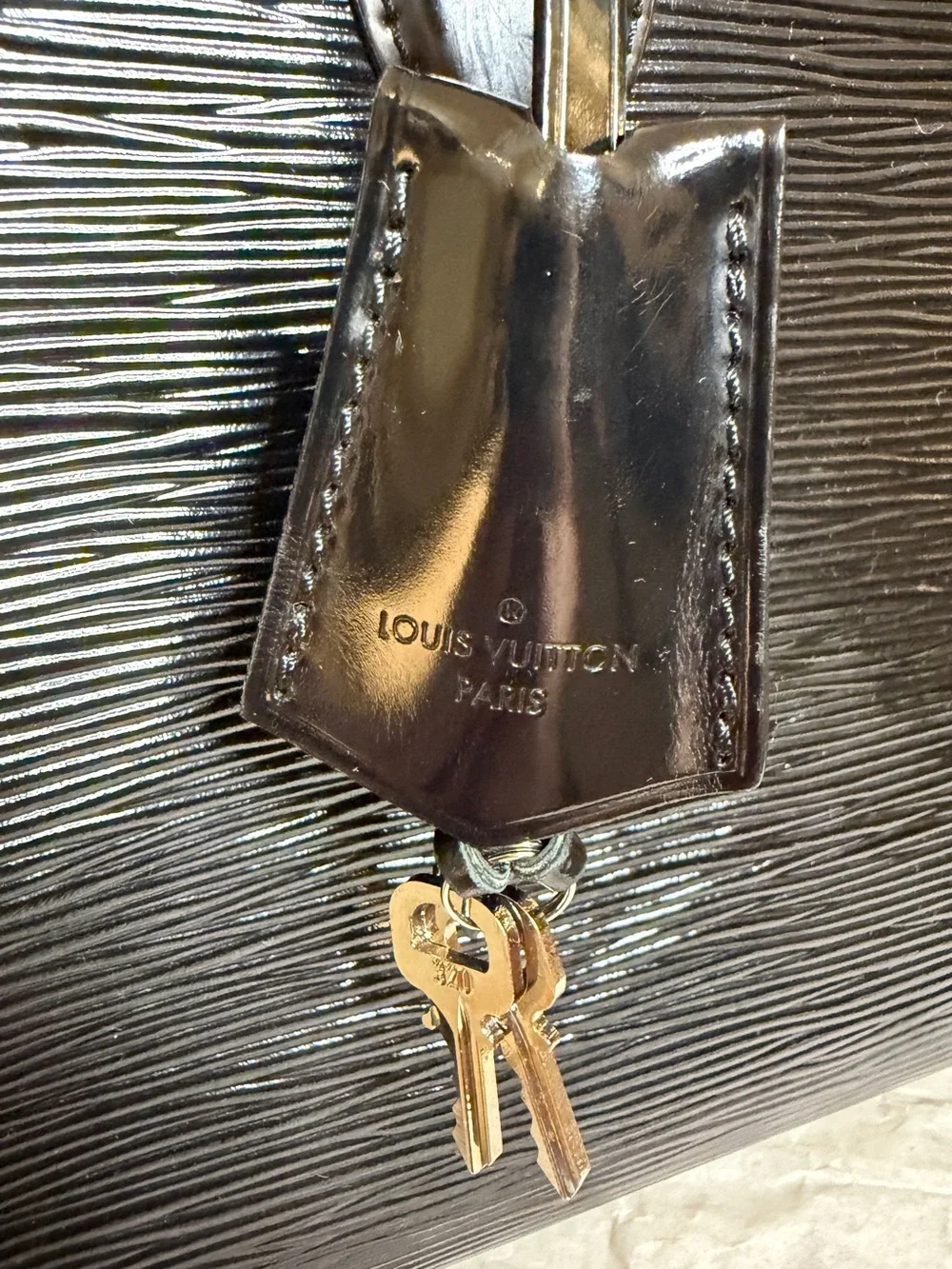 Louis Vuitton Black Pont Neuf NM Electric Epi Leather PM Handbag | Lock + Keys